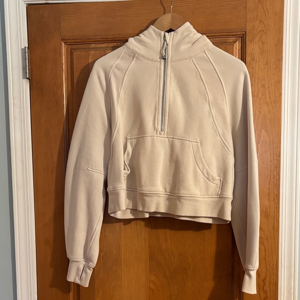 Lululemon scuba oversized 1/2 zip hoodie in cream